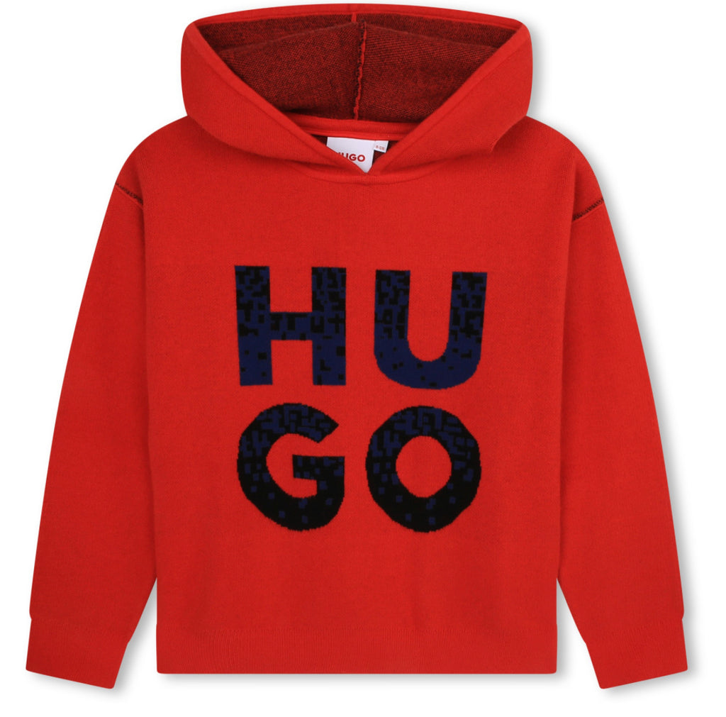 Hugo hooded jacquard jumper