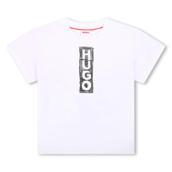 Hugo cotton t-shirt with logo print