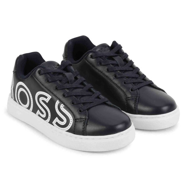 BOSS Lace-up leather trainers