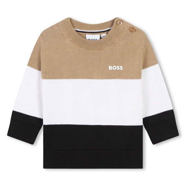 BOSS Striped cotton jumper