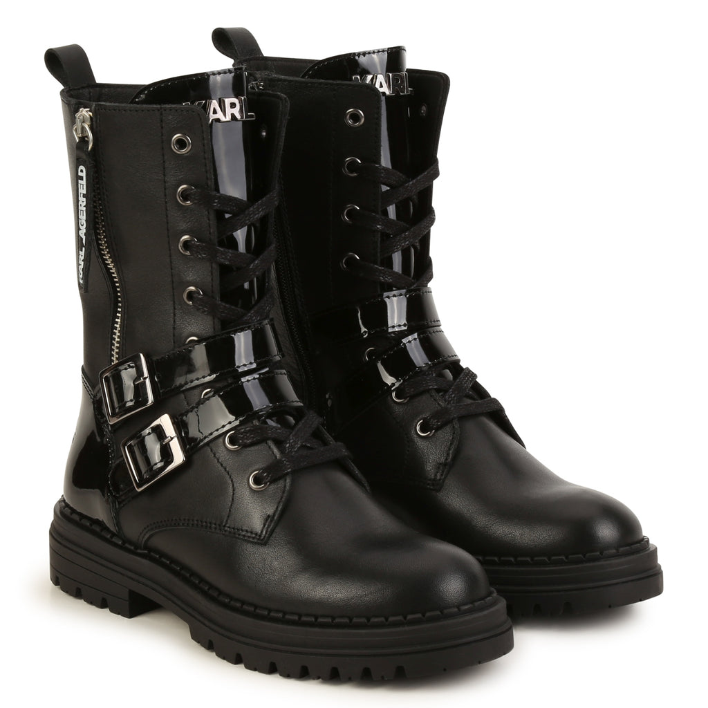 KARL LAGERFELD Zip-up leather ankle boots