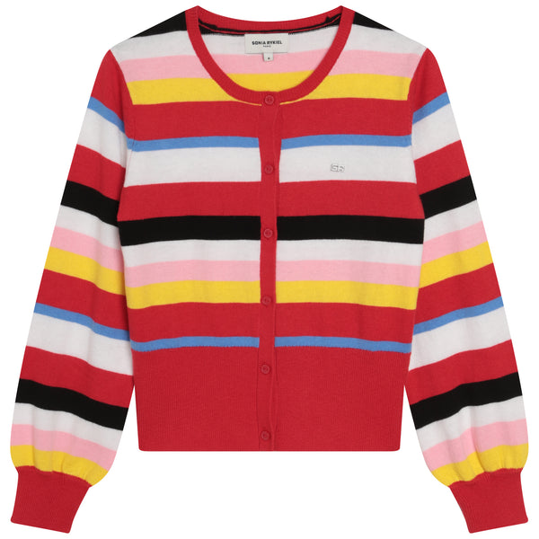 SONIA RYKIEL Teen Girls Red Striped Cardigan