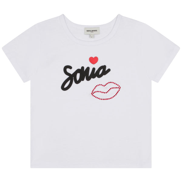 SONIA RYKIEL Girls White Cotton Logo T-Shirt