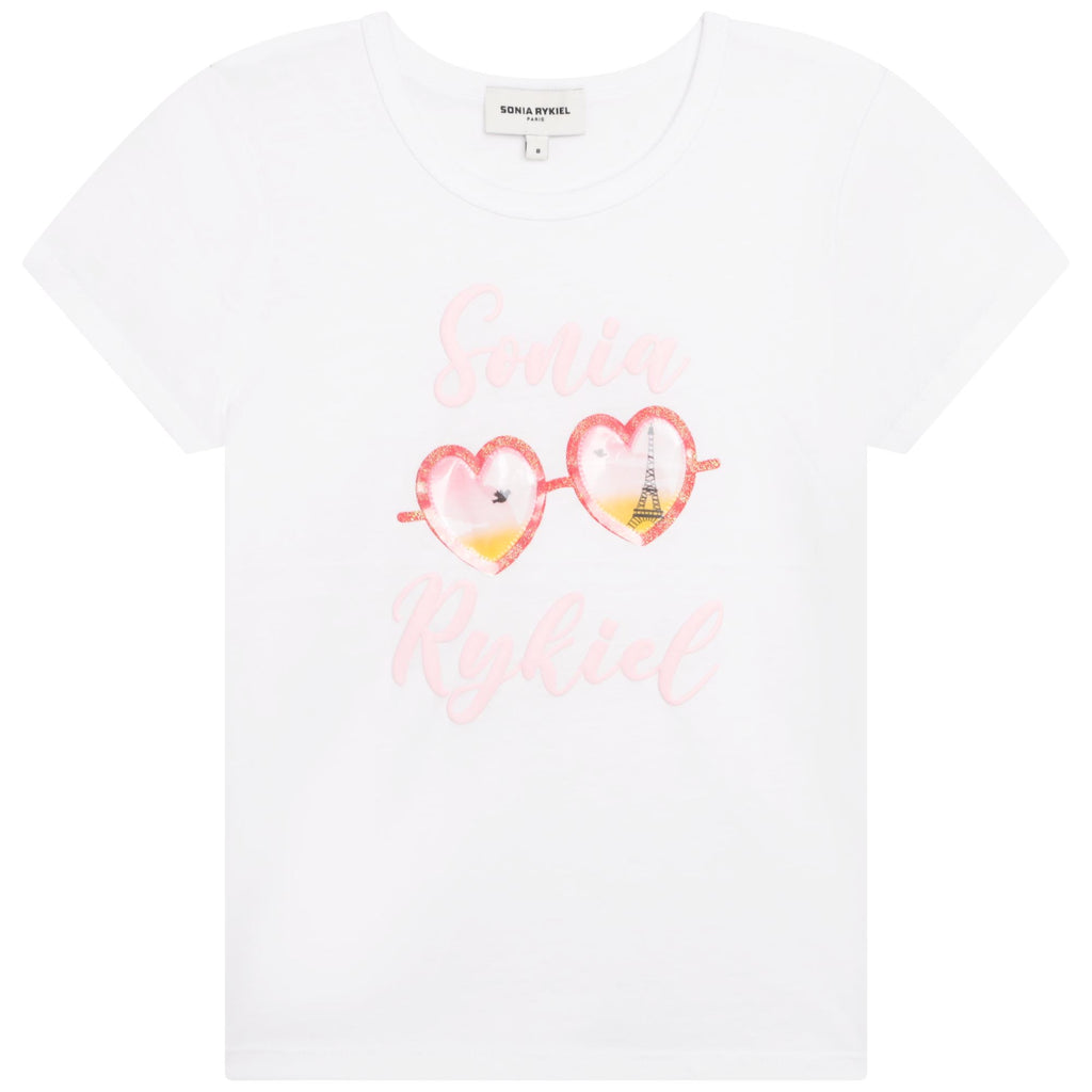 SONIA RYKIEL Teen Girls White Cotton Logo T-Shirt