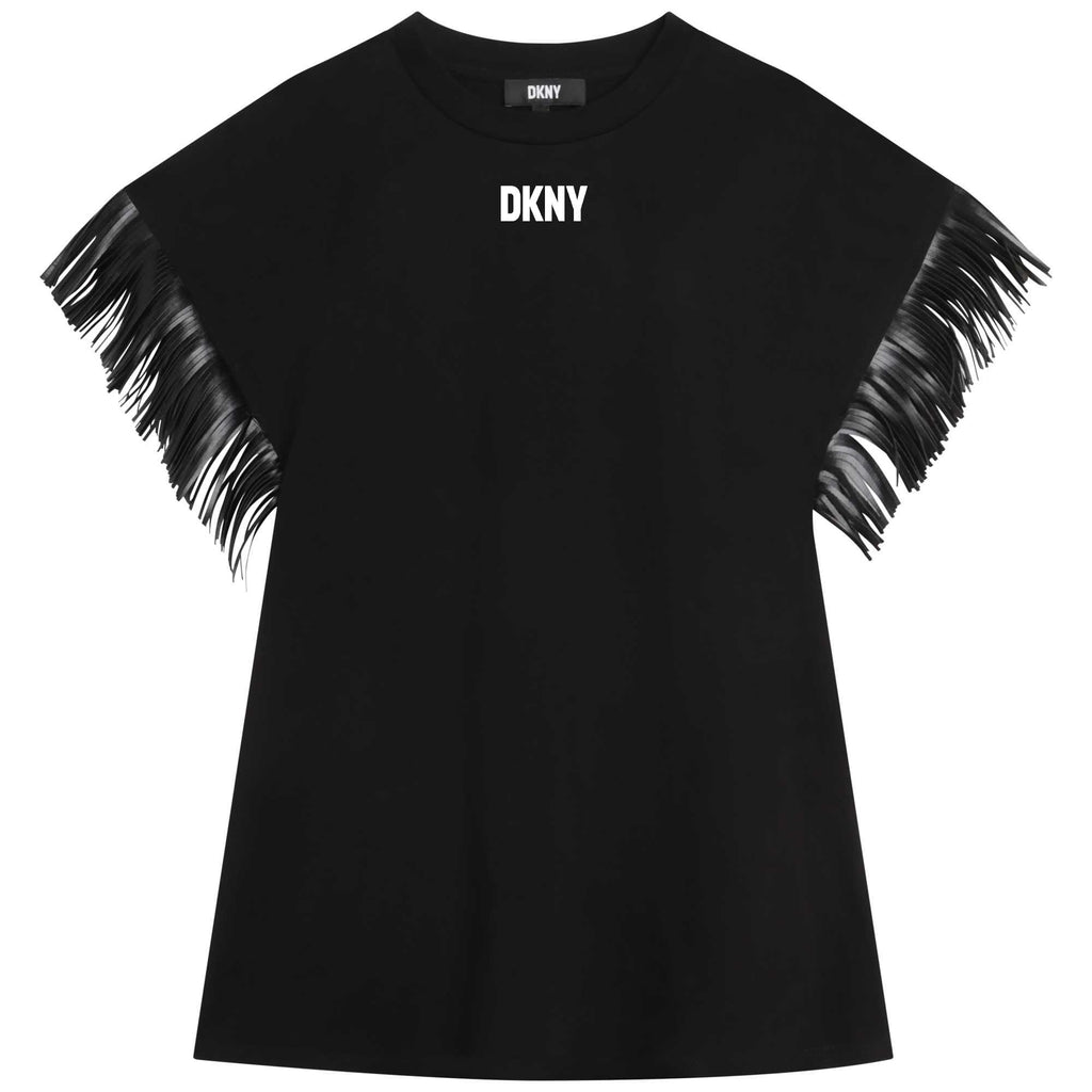 DKNY Short-sleeved fringed dress