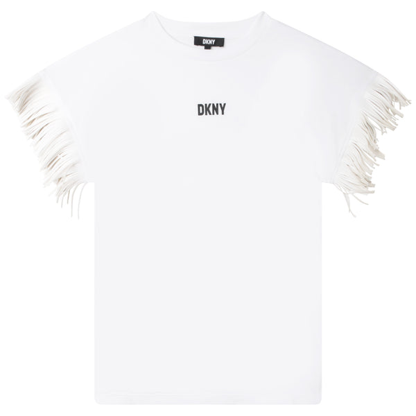 DKNY Short-sleeved fringed dress