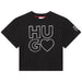 HUGO Girls Black Cotton Logo T-Shirt