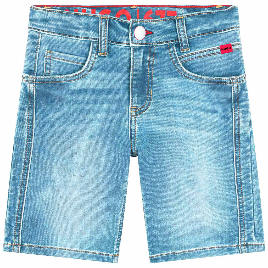 HUGO Fleece-effect jean shorts