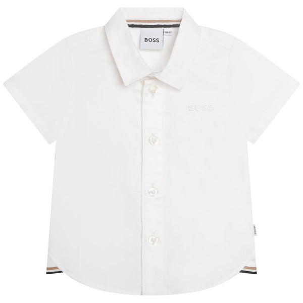 BOSS Single-colour cotton shirt