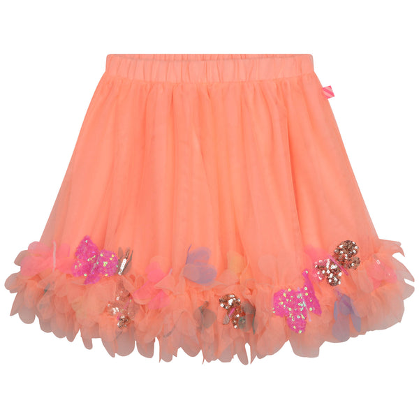 Billieblush Girls Orange Tulle Butterfly Skirt