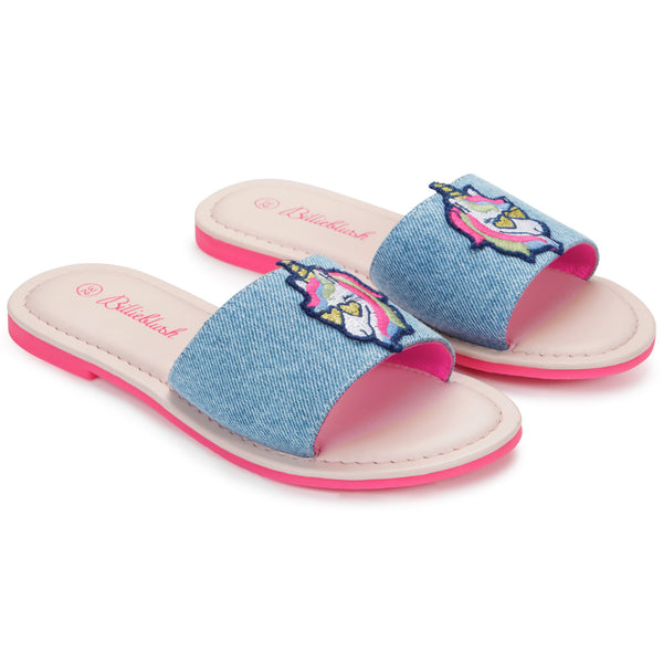 Billieblush Mules with embroidered unicorn