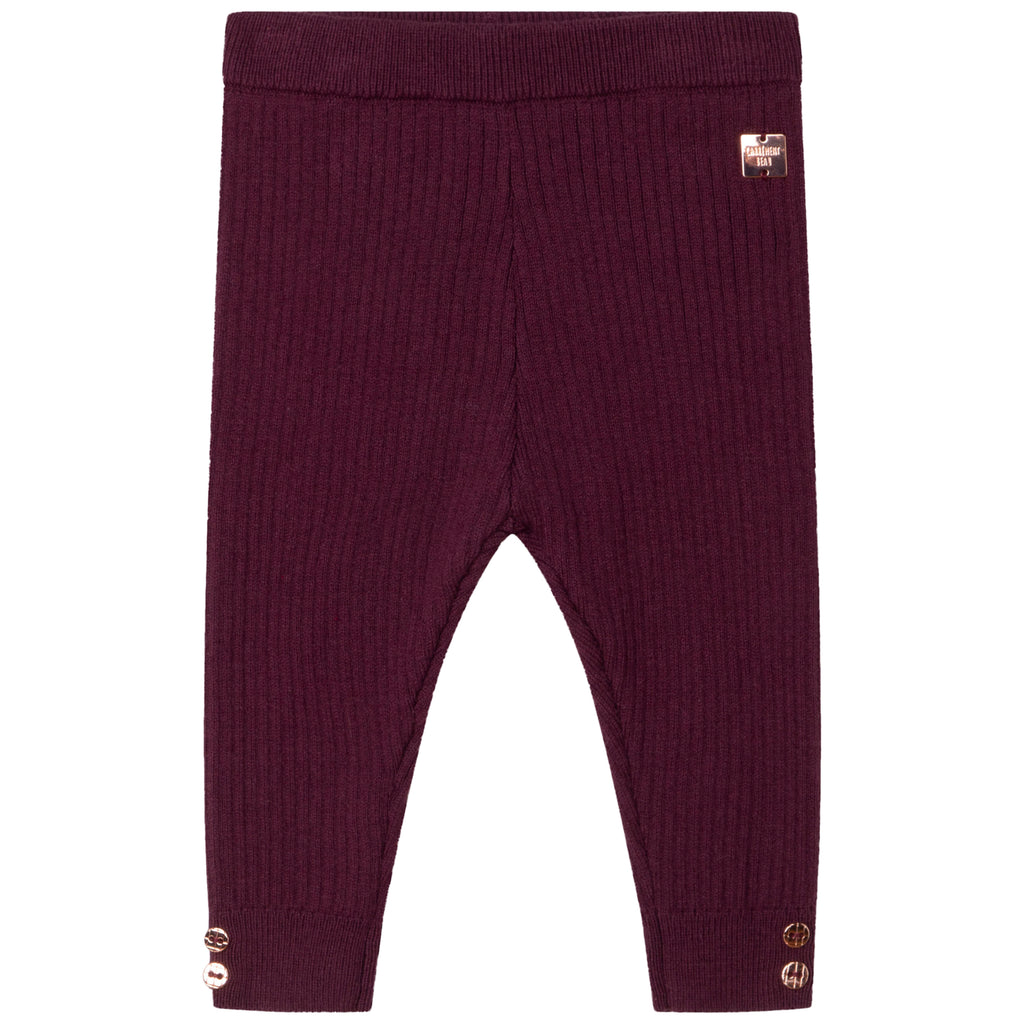 Cotton and wool knit leggings