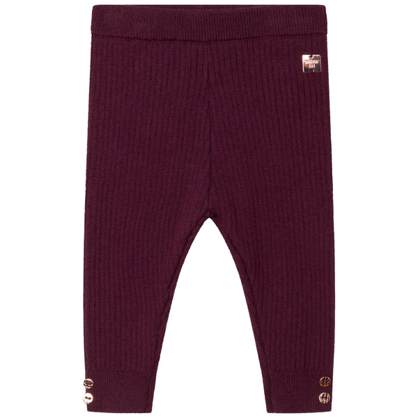 Cotton and wool knit leggings