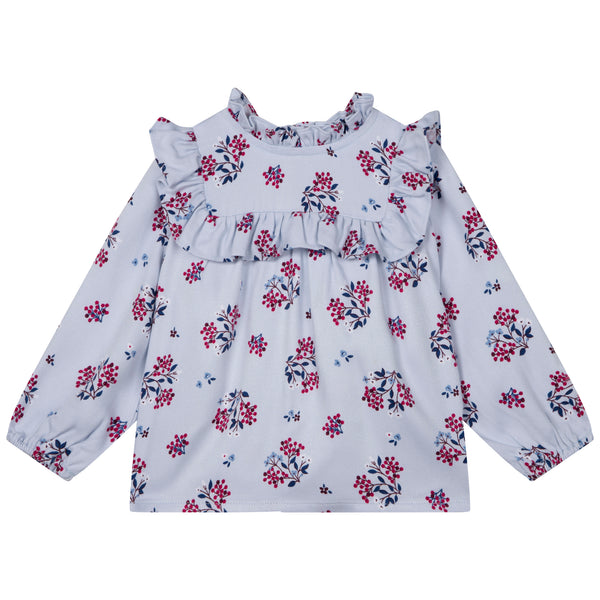 Frilled floral blouse