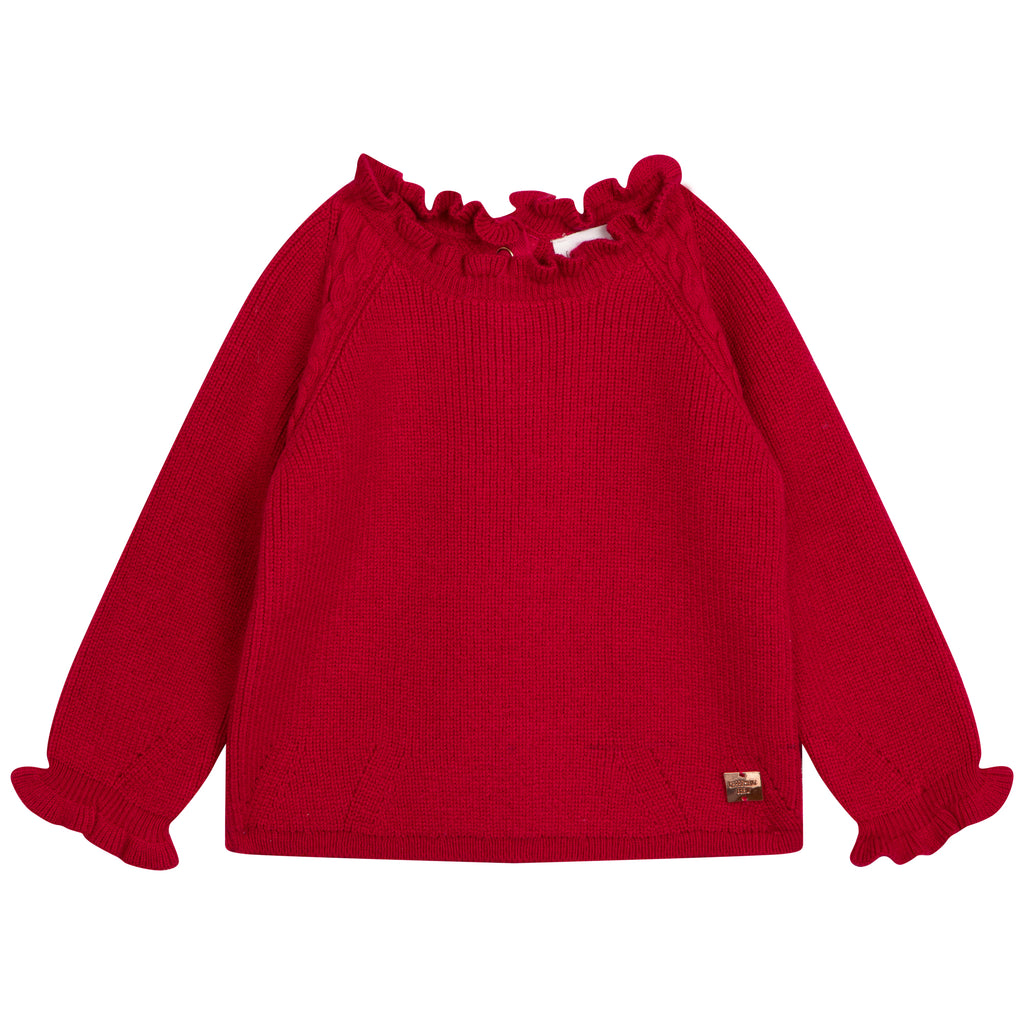 Plain wool and cotton jumper