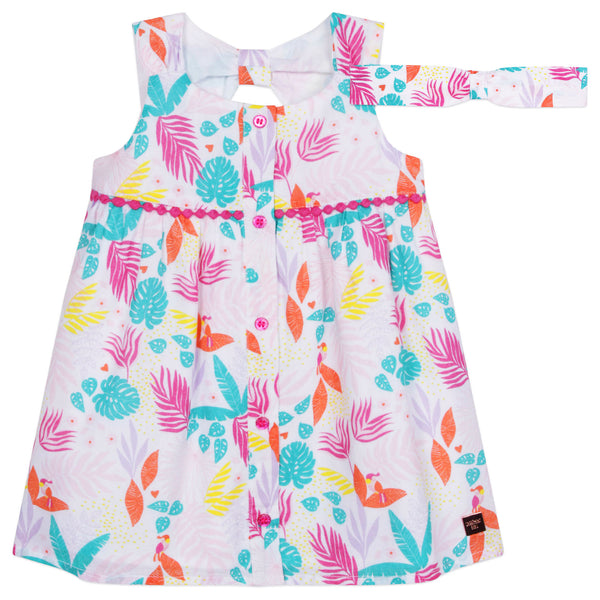 CARREMENT BEAU Percale dress and headband